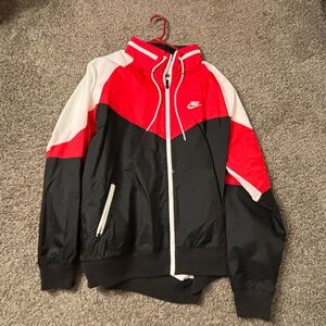Nike red fleece windbreaker